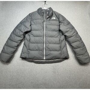 The North Face Minoqua Down Jacket Womens Medium Gray‎ 550 Puffer Ski Outdoor